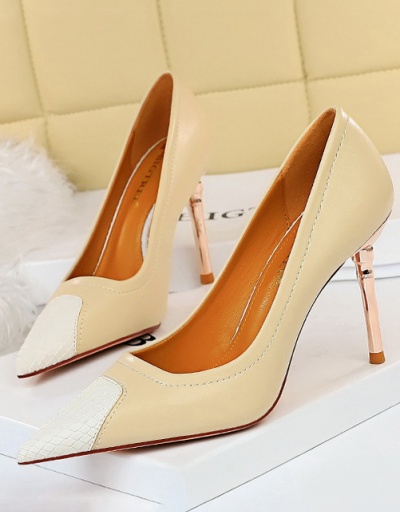 Replica Evening Sexy Pointed Toe Contrast Color Slip On Heel For Women #792888 $59.72 USD for Wholesale