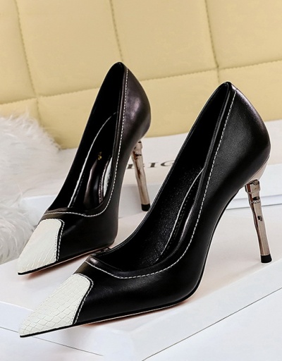 Replica Evening Sexy Pointed Toe Contrast Color Slip On Heel For Women #792888 $59.72 USD for Wholesale