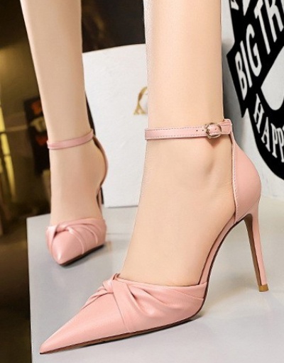 Replica Korean Fashion Pointed Toe Anklet Strap Heels For Women #792892 $55.46 USD for Wholesale