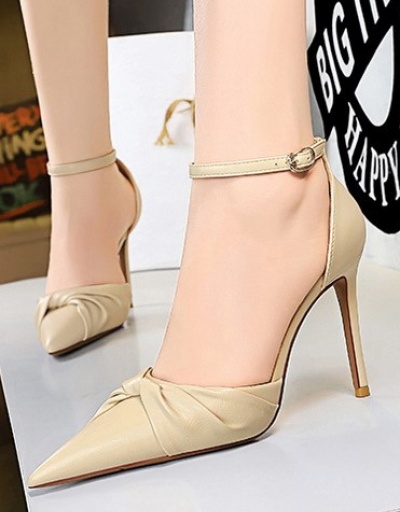 Replica Korean Fashion Pointed Toe Anklet Strap Heels For Women #792892 $55.46 USD for Wholesale