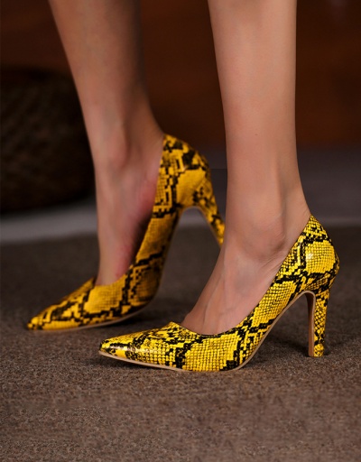 New Snake Print High Heels Shoes For Women #792896 $40.74 USD, Wholesale Fashion Heels