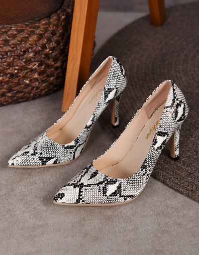 Replica New Snake Print High Heels Shoes For Women #792896 $40.74 USD for Wholesale