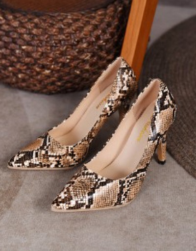 Replica New Snake Print High Heels Shoes For Women #792896 $40.74 USD for Wholesale