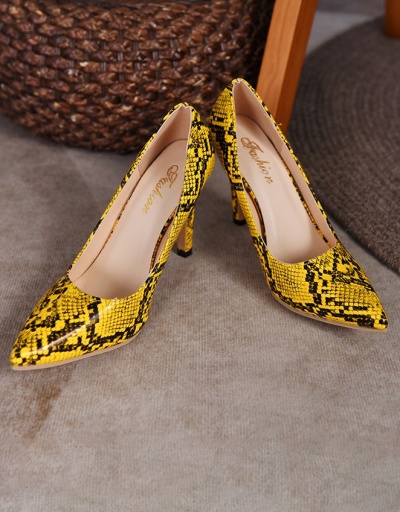 Replica New Snake Print High Heels Shoes For Women #792896 $40.74 USD for Wholesale