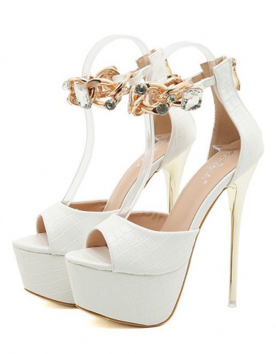 Replica Peep Toe Sexy Nightclub Solid Platform Heel Sandals For Women #792910 $77.41 USD for Wholesale