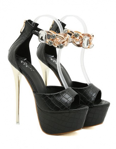 Replica Peep Toe Sexy Nightclub Solid Platform Heel Sandals For Women #792910 $77.41 USD for Wholesale