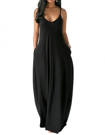 Casual V Neck Camisole Maxi Dress V Neck Sleeveless For Women #792930 $21.68 USD, Wholesale Fashion Maxi Dresses