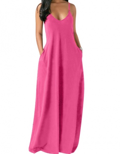 Replica Casual V Neck Camisole Maxi Dress V Neck Sleeveless For Women #792930 $21.68 USD for Wholesale