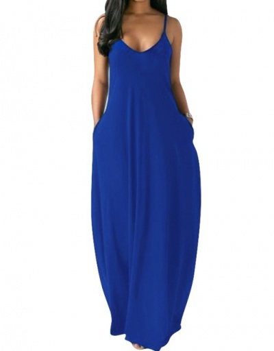 Replica Casual V Neck Camisole Maxi Dress V Neck Sleeveless For Women #792930 $21.68 USD for Wholesale