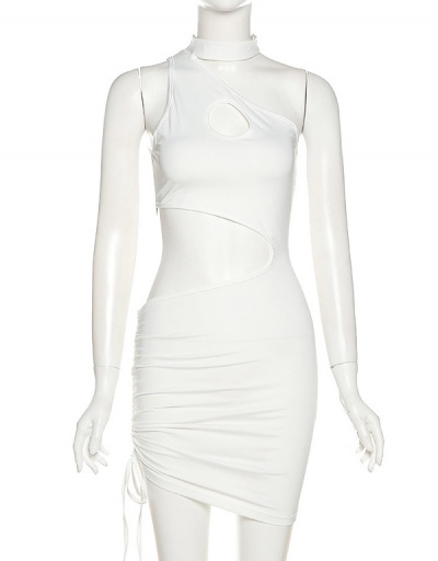 Replica Fashion Nightclub Wear Hollow Out White Sheath Dress Sleeveless For Women #792955 $22.34 USD for Wholesale