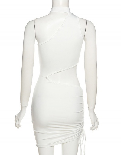 Replica Fashion Nightclub Wear Hollow Out White Sheath Dress Sleeveless For Women #792955 $22.34 USD for Wholesale