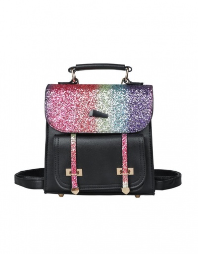 Replica Trendy Shiny Hasp Small Backpack For Women #792965 $34.21 USD for Wholesale