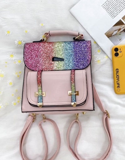 Replica Trendy Shiny Hasp Small Backpack For Women #792965 $34.21 USD for Wholesale