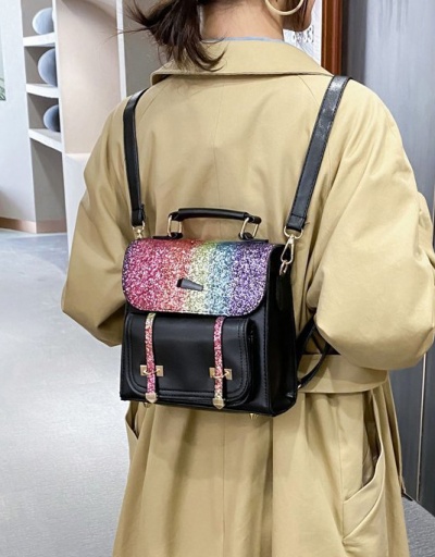 Replica Trendy Shiny Hasp Small Backpack For Women #792965 $34.21 USD for Wholesale