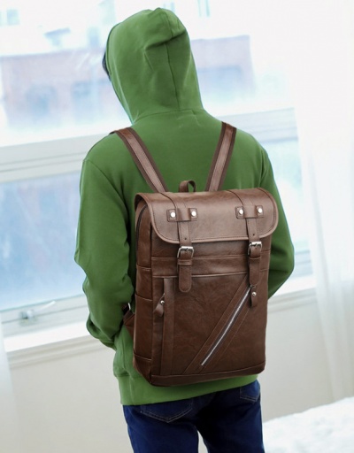 Replica Vintage Travel Hasp Zipper Men Backpack For Men #792967 $36.40 USD for Wholesale