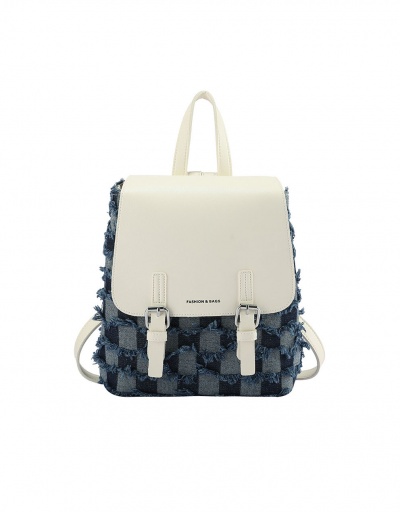 Fashion Contrast Color Simple Denim Backpacks For Women #792971 $37.80 USD, Wholesale Fashion Backpacks