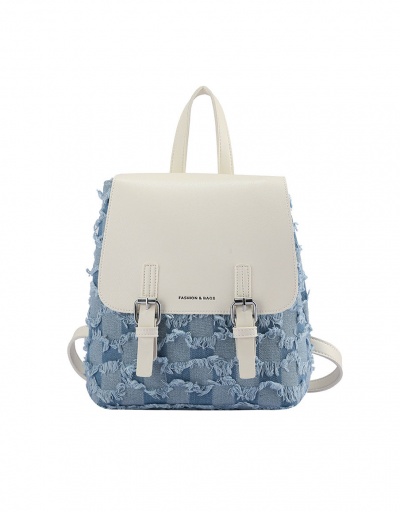 Replica Fashion Contrast Color Simple Denim Backpacks For Women #792971 $37.80 USD for Wholesale