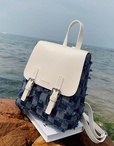 Replica Fashion Contrast Color Simple Denim Backpacks For Women #792971 $37.80 USD for Wholesale