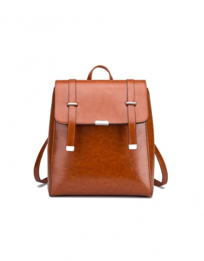 Replica Vintage Leather Travel Preppy Backpack For Women #792973 $40.00 USD for Wholesale