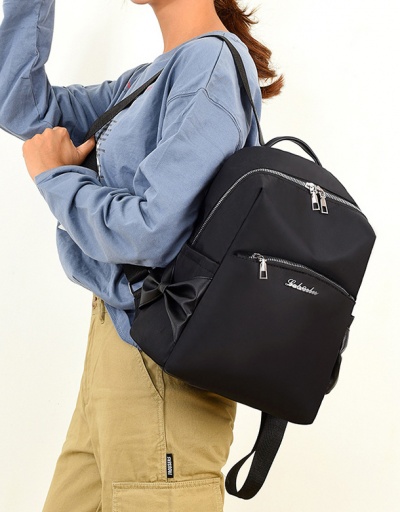 Replica Travel Contrast Color Oxford Bow Backpack For Women #792977 $30.34 USD for Wholesale