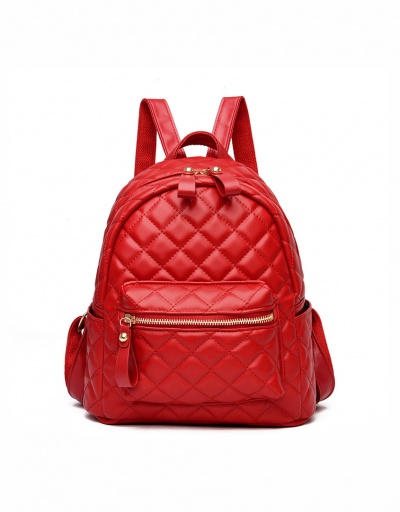 Travel Rhombus Lattice Solid Zipper Soft Backpack For Unisex #792988 $35.99 USD, Wholesale Fashion Backpacks