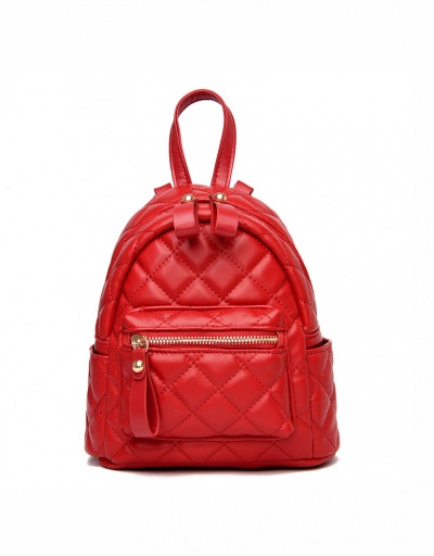 Replica Travel Rhombus Lattice Solid Zipper Soft Backpack For Unisex #792988 $35.99 USD for Wholesale