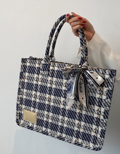 Replica New Arrival Plaid Fashion One Shoulder Tote Bag For Women #793000 $35.83 USD for Wholesale