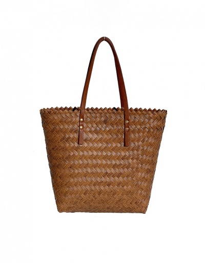 Summer Straw Solid Open Tote Bag For Women #793002 $29.46 USD, Wholesale Fashion Tote Bag