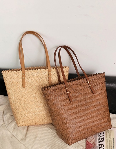 Replica Summer Straw Solid Open Tote Bag For Women #793002 $29.46 USD for Wholesale