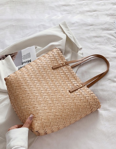 Replica Summer Straw Solid Open Tote Bag For Women #793002 $29.46 USD for Wholesale