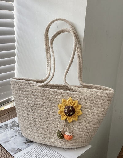 Replica Travel Beach Flower Patchwork Tote Bag For Women #793003 $31.72 USD for Wholesale