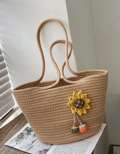 Replica Travel Beach Flower Patchwork Tote Bag For Women #793003 $31.72 USD for Wholesale