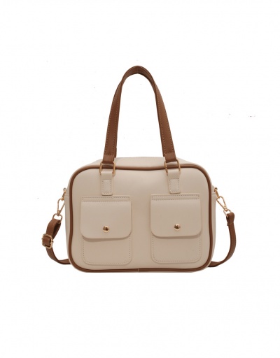 Replica Contrast Color Solid Fashion Pocket Tote Bag For Women #793004 $35.48 USD for Wholesale