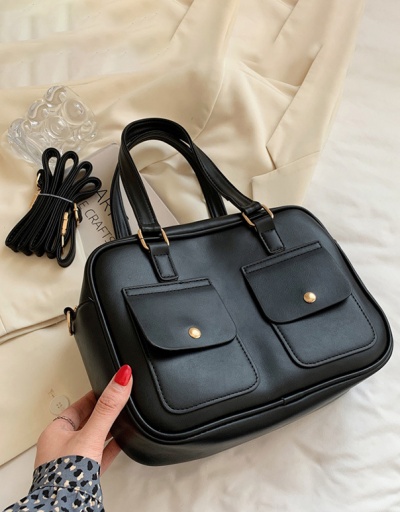 Replica Contrast Color Solid Fashion Pocket Tote Bag For Women #793004 $35.48 USD for Wholesale