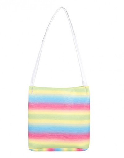 Casual Striped Colorful Hasp Canvas Shoulder Tote Bag For Women #793016 $12.08 USD, Wholesale Fashion Tote Bag