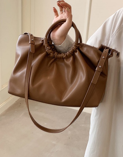 Replica Elegant Solid Ruched Shoulder Tote Bag For Women #793017 $36.40 USD for Wholesale