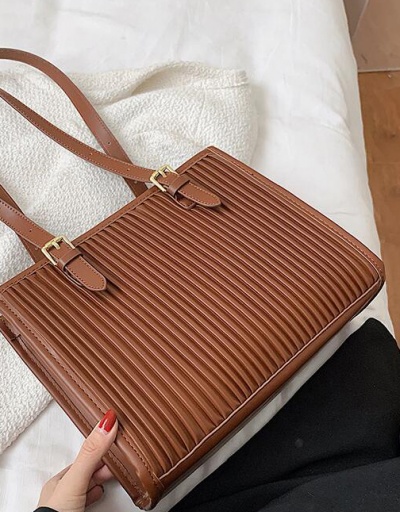 Replica Vintage Solid Contrast Color Ruched Zipper Tote Bag For Women #793030 $35.48 USD for Wholesale