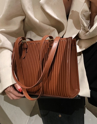 Replica Vintage Solid Contrast Color Ruched Zipper Tote Bag For Women #793030 $35.48 USD for Wholesale