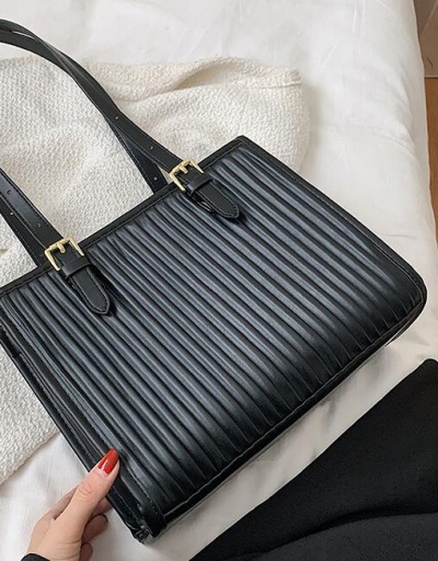 Replica Vintage Solid Contrast Color Ruched Zipper Tote Bag For Women #793030 $35.48 USD for Wholesale