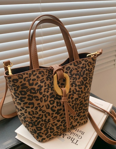 Replica Versatile Leopard Travel Bucket Tote Bag For Women #793054 $30.83 USD for Wholesale