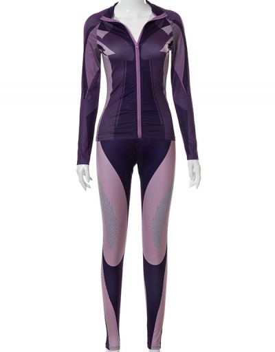 Replica Sporty Zipper Up Skinny Essentials Tracksuit Stand Collar Long Sleeve #793086 $36.99 USD for Wholesale