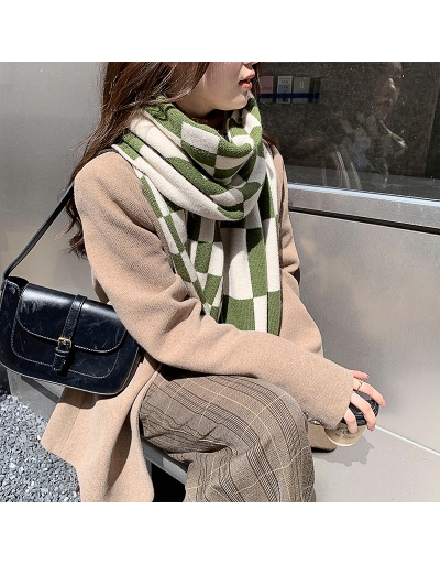 Large chessboard scarf cashmere warm knitting collar For Women #793089 $60.00 USD, Wholesale Fashion Scarves