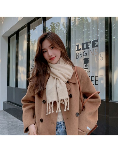 Replica Surface of solid color knitted wool scarf thick warm student collar For Women #793097 $60.00 USD for Wholesale