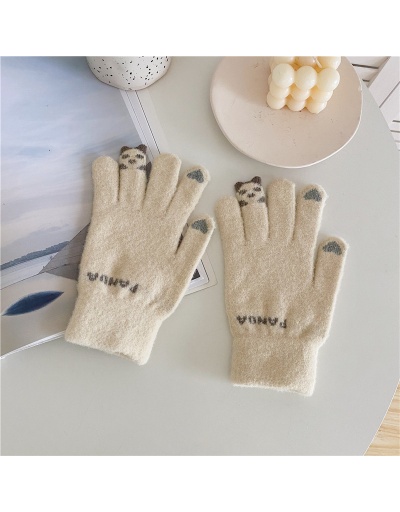 Cute little panda student plus velvet cold five finger touch screen plush gloves For Women #793120 $40.00 USD, Wholesale Fashion Gloves