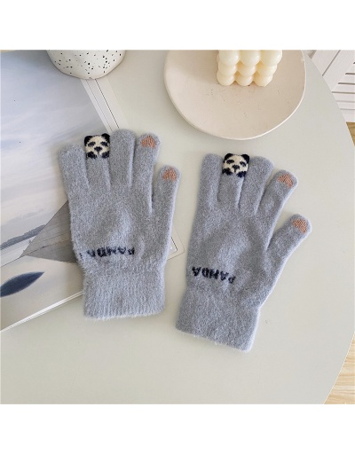 Cute little panda student plus velvet cold five finger touch screen plush gloves For Women #793123 $40.00 USD, Wholesale Fashion Gloves