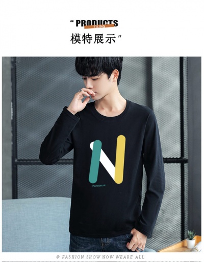 New solid color male T-shirt letter N Crew Neck For Men #793127 $43.00 USD, Wholesale Fashion T-Shirts