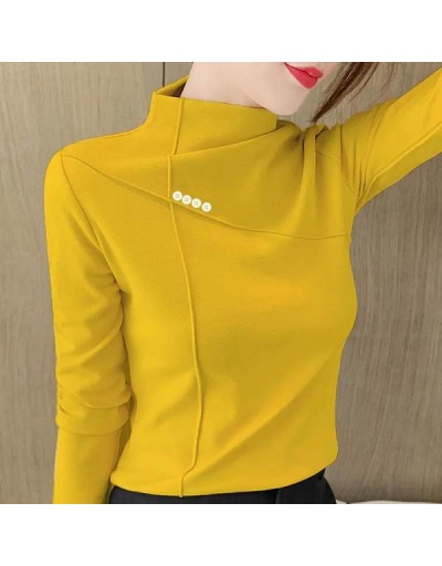 Double-faced convering bottoming shirt female new half high collar T-shirt Stand Collar Long Sleeve For Women #793137 $48.00 USD, Wholesale Fashion T-Shirts