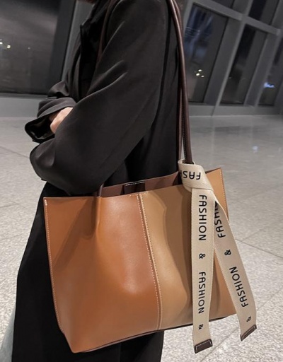 Replica Travel Contrast Color Shoulder Tote Bag For School #793152 $34.21 USD for Wholesale