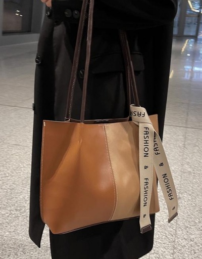 Replica Travel Contrast Color Shoulder Tote Bag For School #793152 $34.21 USD for Wholesale