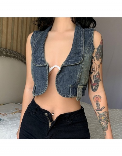 Sexy Hottie Denim Sleeveless Jackets Sleeveless Turndown Collar #793177 $23.92 USD, Wholesale Fashion Outerwear